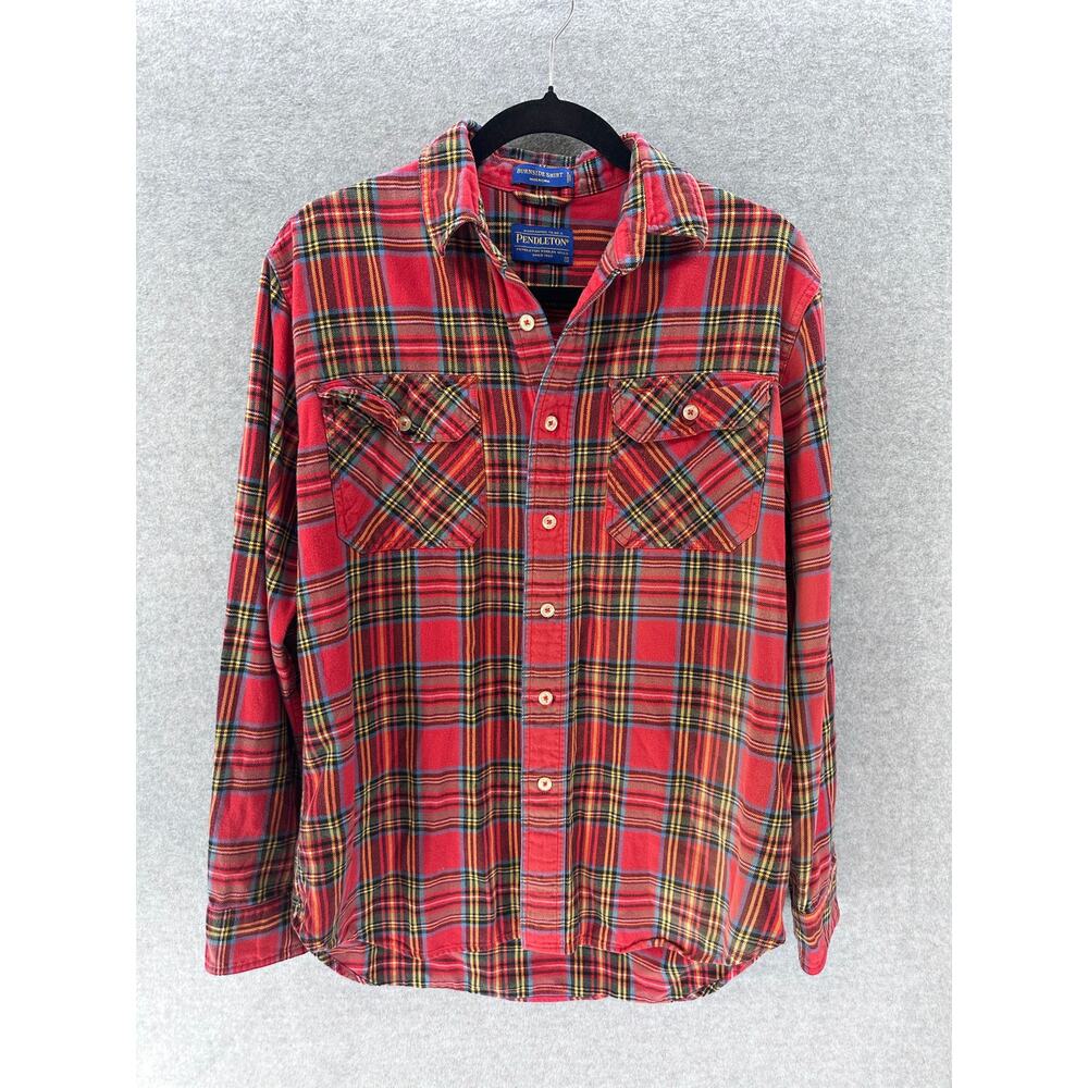 VTG Pendleton Woolen Mills Men’s S Red Plaid Button Down Burnside Shirt Comfort
